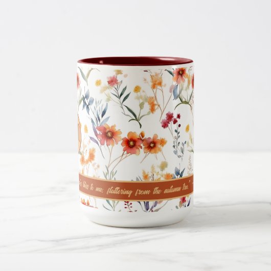 Autum Garden Blumendesign Zwei-Tone-Tasse Zweifarbige Tasse (Mittel)