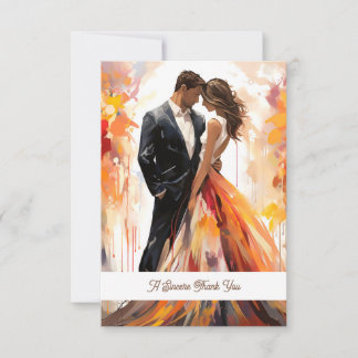 Autum Hochzeit im Herbst Artistic Dankeskarte