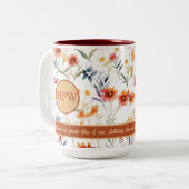 Autum Monogram Floral Classic Font Coffee Mug Zweifarbige Tasse (Vorderseite Links)