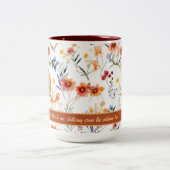Autum Monogram Floral Design Two Tone Coffee Tasse (Mittel)