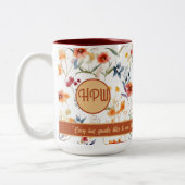Autum Monogram Floral Design Two Tone Coffee Tasse (Links)