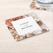 Autum Rustikale Flora, Gerahmte Hochzeit im Herbst Rechteckiger Pappuntersetzer (angewinkelt)