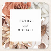 Autum Rustikale Flora, Gerahmte Hochzeit im Herbst Rechteckiger Pappuntersetzer (Vorderseite)