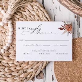 Autum Rustikale Flora, Wahl für Hochzeitsnahrung RSVP Karte