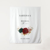 Autumanal Gold Burgundy Emerald Brautparty Wandteppich (Vorderseite)