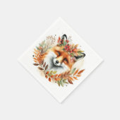 Autume Fall Themed Party Niedlich Fox Blume Wreath Serviette (Ecke)
