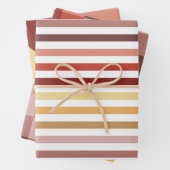 AUTUMENFARBEN STREIFEN UND KUBEN GESCHENKPAPIER SET (Beispiel)