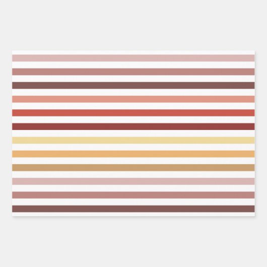 AUTUMENFARBEN STREIFEN UND KUBEN GESCHENKPAPIER SET (Vorderseite)