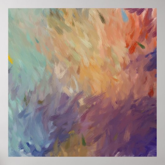 Autumn Abstract Brushstrokes Poster (Vorne)