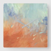 Autumn Abstract Brushstrokes Quadratische Wanduhr (Vorderseite)