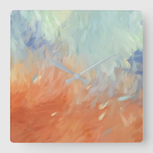 Autumn Abstract Brushstrokes Quadratische Wanduhr (Vorderseite)