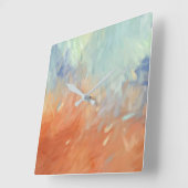 Autumn Abstract Brushstrokes Quadratische Wanduhr (Winkel)