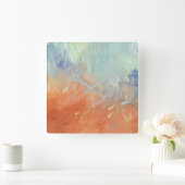 Autumn Abstract Brushstrokes Quadratische Wanduhr (Zuhause)