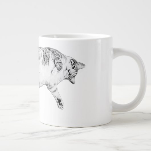 Autumn Acrobat Cat Jumbo-Tasse (Rechts)