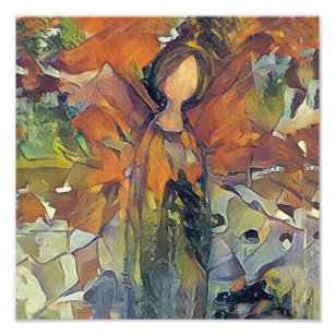 Autumn Angel in Fall Colors 11" x 11" Photo Print Fotodruck
