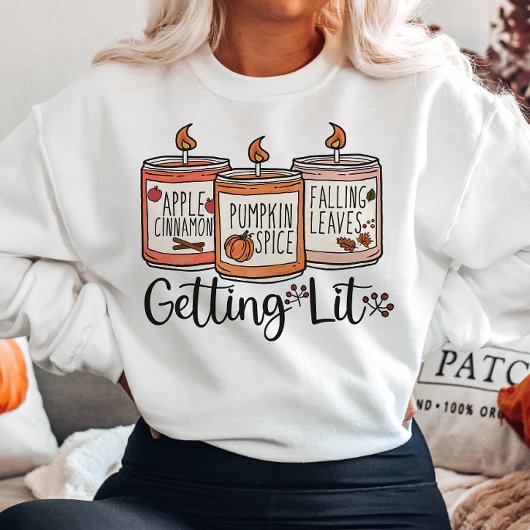 AUTUMN APPLE CINNAMON PUMKIN SPICE WIRD LIT SWEATSHIRT