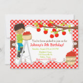 Autumn Apple Picking African American Birthday Einladung (Vorderseite)