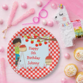 Autumn Apple Picking African American Birthday Pappteller (Party)