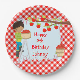 Autumn Apple Picking African American Birthday Pappteller