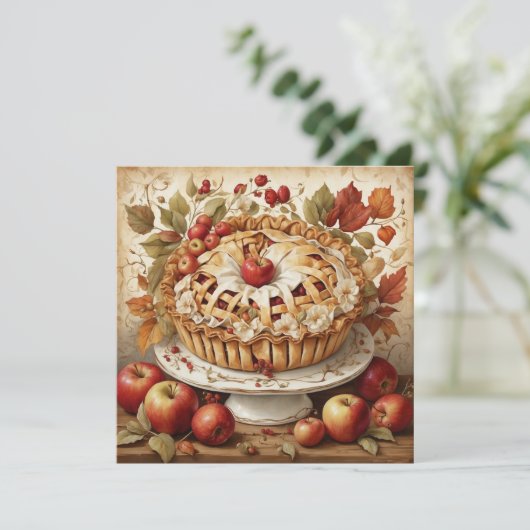 Autumn Apple Pie Grußkarte (Stehend Vorderseite)