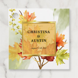 Autumn Aqucolor foliage monogram Vielen Dank Geschenkanhänger