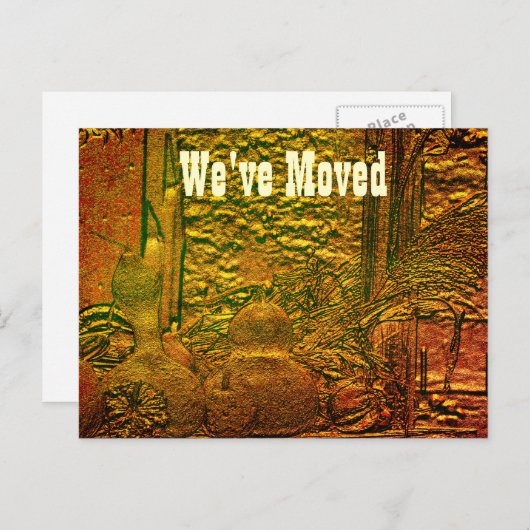 Autumn Art Moving New Address Postcard Ankündigungspostkarte (Vorne/Hinten)