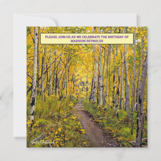 Autumn Aspen Birthday Invitation – Golden Forest Einladung