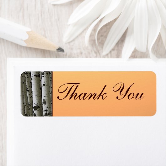 Autumn aspen rustic danke Ihnen Etiketten (Insitu)