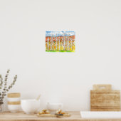 Autumn Aspen Tree Grove Watercolor Art Poster (Küche)