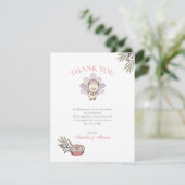 Autumn Baby Girl Little Turkey Danke Karte (Stehend Vorderseite)