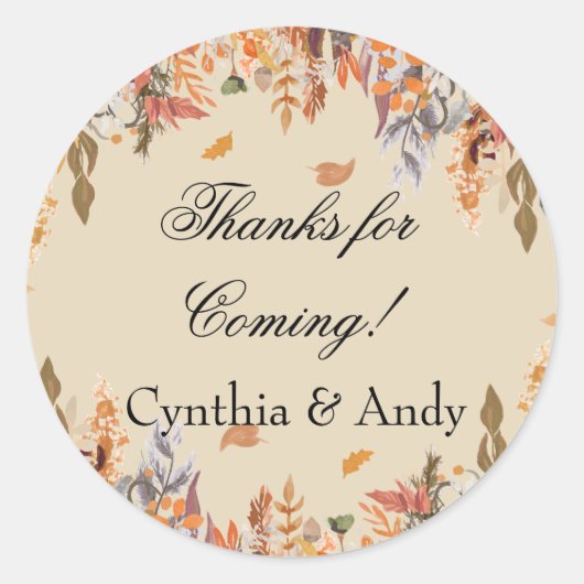 Autumn Baby Shower favorisiert Stickers (Vorderseite)