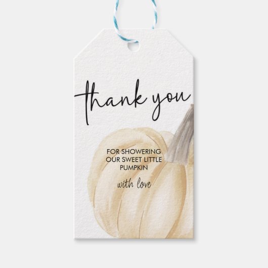 Autumn Baby Shower Little Pumpkin Rectangle Geschenkanhänger (Vorderseite)