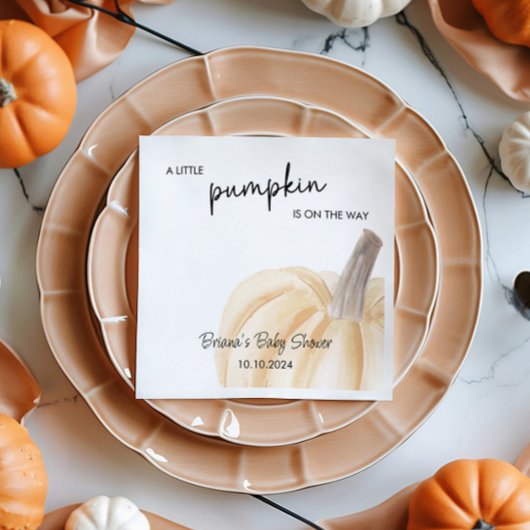 Autumn Baby Shower Little Pumpkin Shower Serviette
