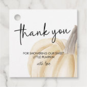 Autumn Baby Shower Little Pumpkin Square Geschenkanhänger (Vorderseite)