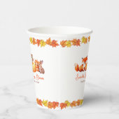 Autumn Baby Shower Pumpkin Tiere und Herbstlaube Pappbecher (Rechts)