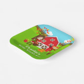 Autumn Barnyard Birthday Brown Hair Girl Pappteller (Gewinkelt)