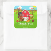 Autumn Barnyard Birthday Dark Skin Girl Danke Quadratischer Aufkleber (Tasche)