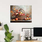 Autumn Basket of Fruits Poster (Heimbüro)