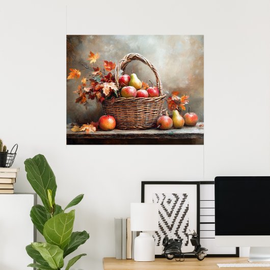 Autumn Basket of Fruits Poster (Heimbüro)