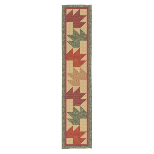 Autumn Bear Paw Quilt Design Kurzer Tischläufer (Vorderseite)