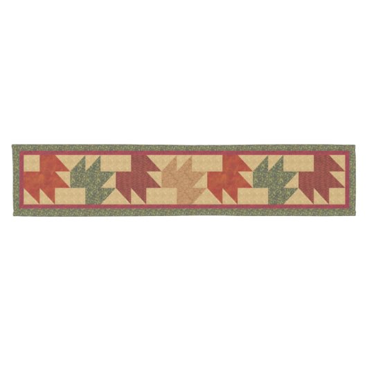 Autumn Bear Paw Quilt Design Kurzer Tischläufer (Horizontal)