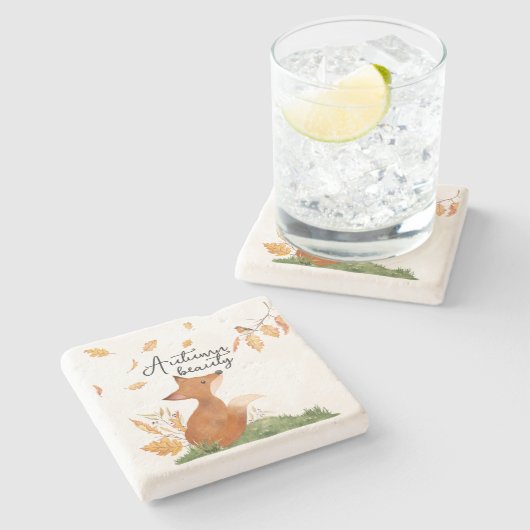 Autumn Beauty Steinuntersetzer (Seitenansicht)