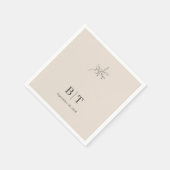 Autumn Beige Simple Botanical mit Initialen Serviette (Ecke)