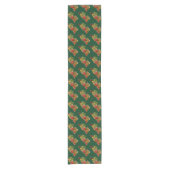 Autumn belässt Pattern Green Table Runner Kurzer Tischläufer (Vorderseite)