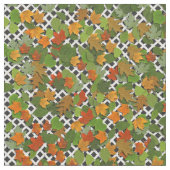 Autumn belässt White Trellis Print Pattern Fabric Stoff (Nahaufnahme)