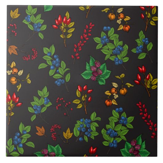 Autumn Berries Fliese (Vorderseite)