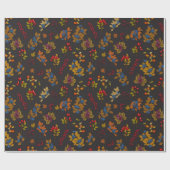 Autumn berries on chocolate brown 2 geschenkpapier (Flach)