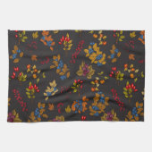 Autumn berries on chocolate brown 2 geschirrtuch (Horizontal)