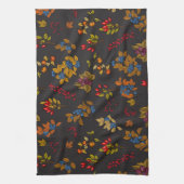Autumn berries on chocolate brown 2 geschirrtuch (Vertikal)