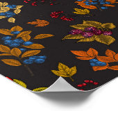 Autumn berries on chocolate brown 2 poster (Ecke)